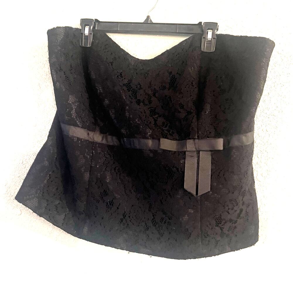 NWOT Vtg Lane Bryant Womens Sz 22 Corset Top Y2K lace overlay black coquette